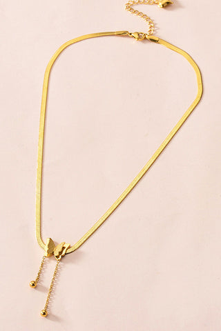 Butterfly Tassle Charm Necklace